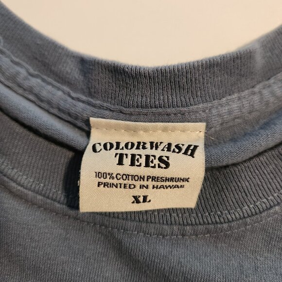 Hawaii T-Shirt Blue Hawaiian Islands Print Colorwash Tees Mens Size XL EUC - Picture 7 of 9